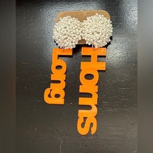 NEW! Texas Longhorn Pom Pom Game Day Earrings